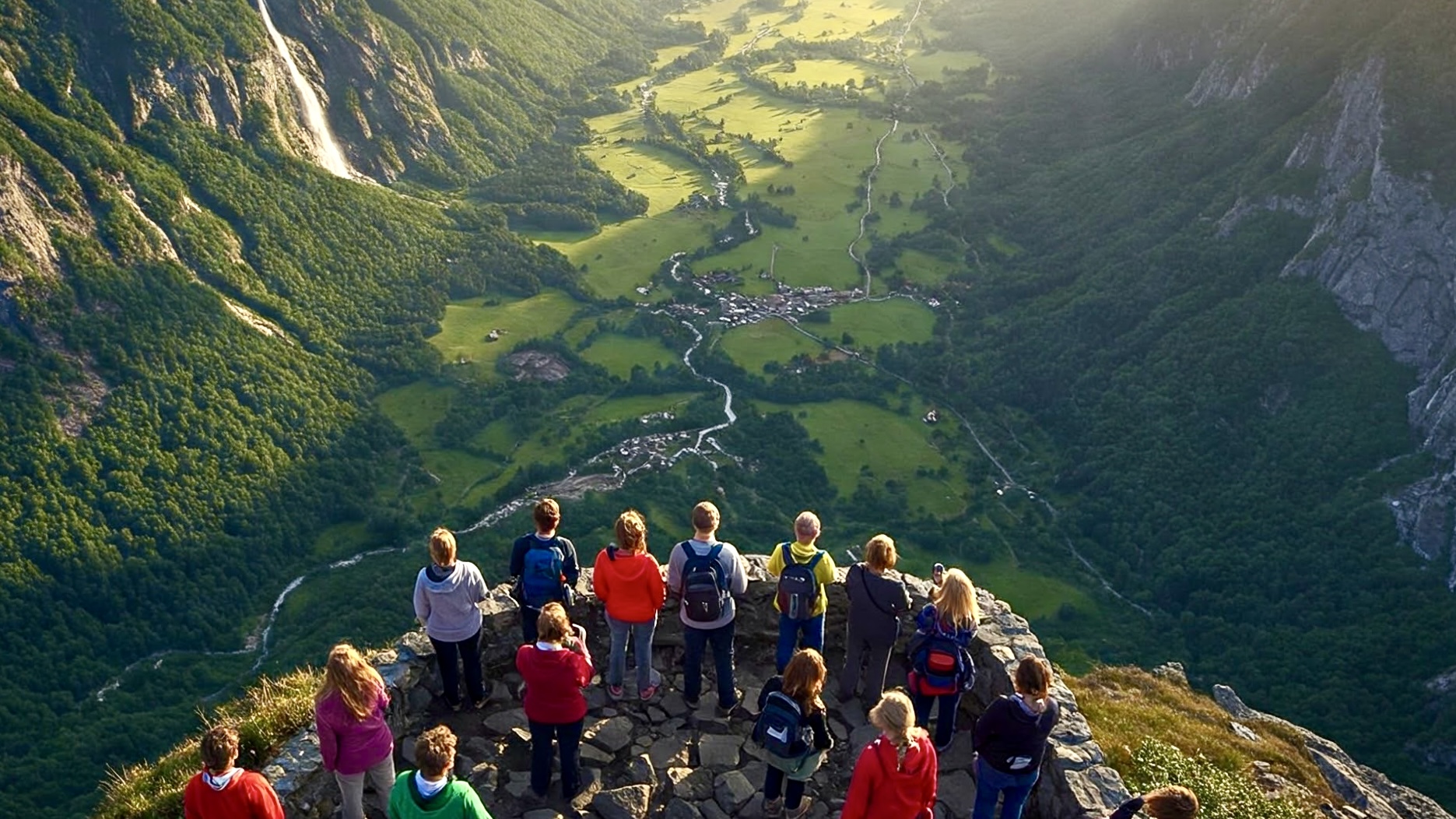 photo of Tourists watching scenic valley